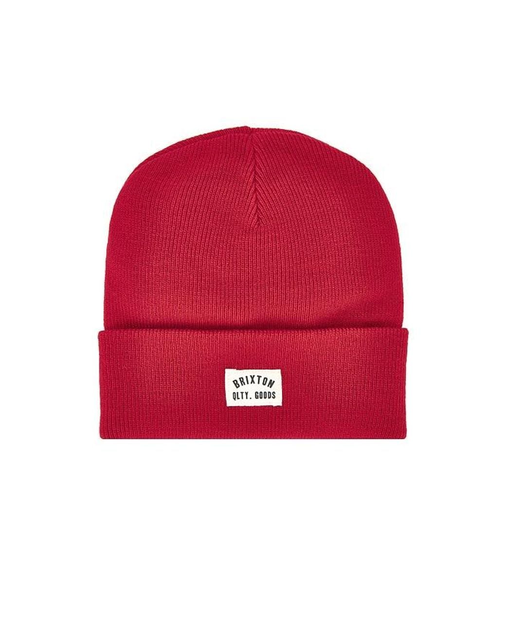 Brixton Red Woodburn Watchcap Beanie for men