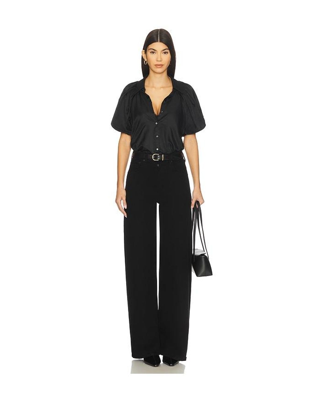Citizens of Humanity Black Lyra Wide Leg Jeans