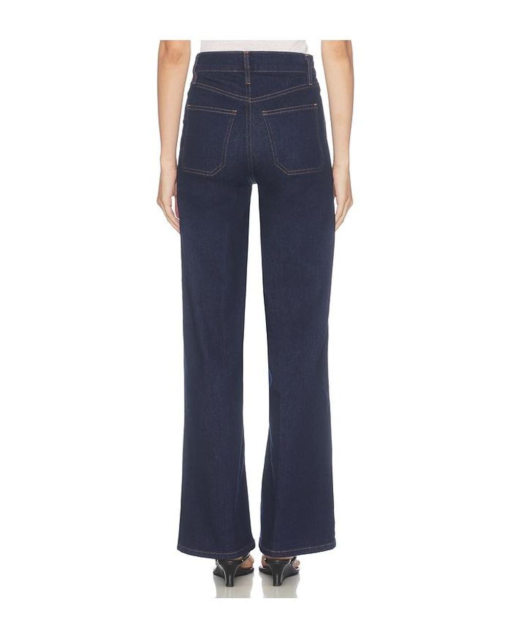 FRAME Blue Le Slim Palazzo Pintuck Pocket