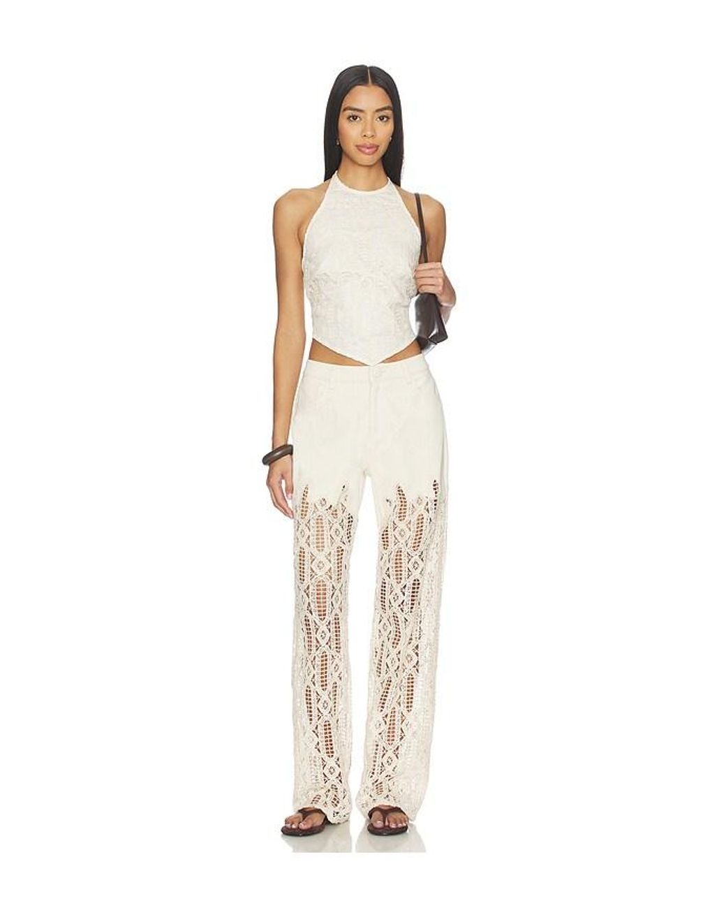 SELMACILEK Natural High Waisted Flare Pant