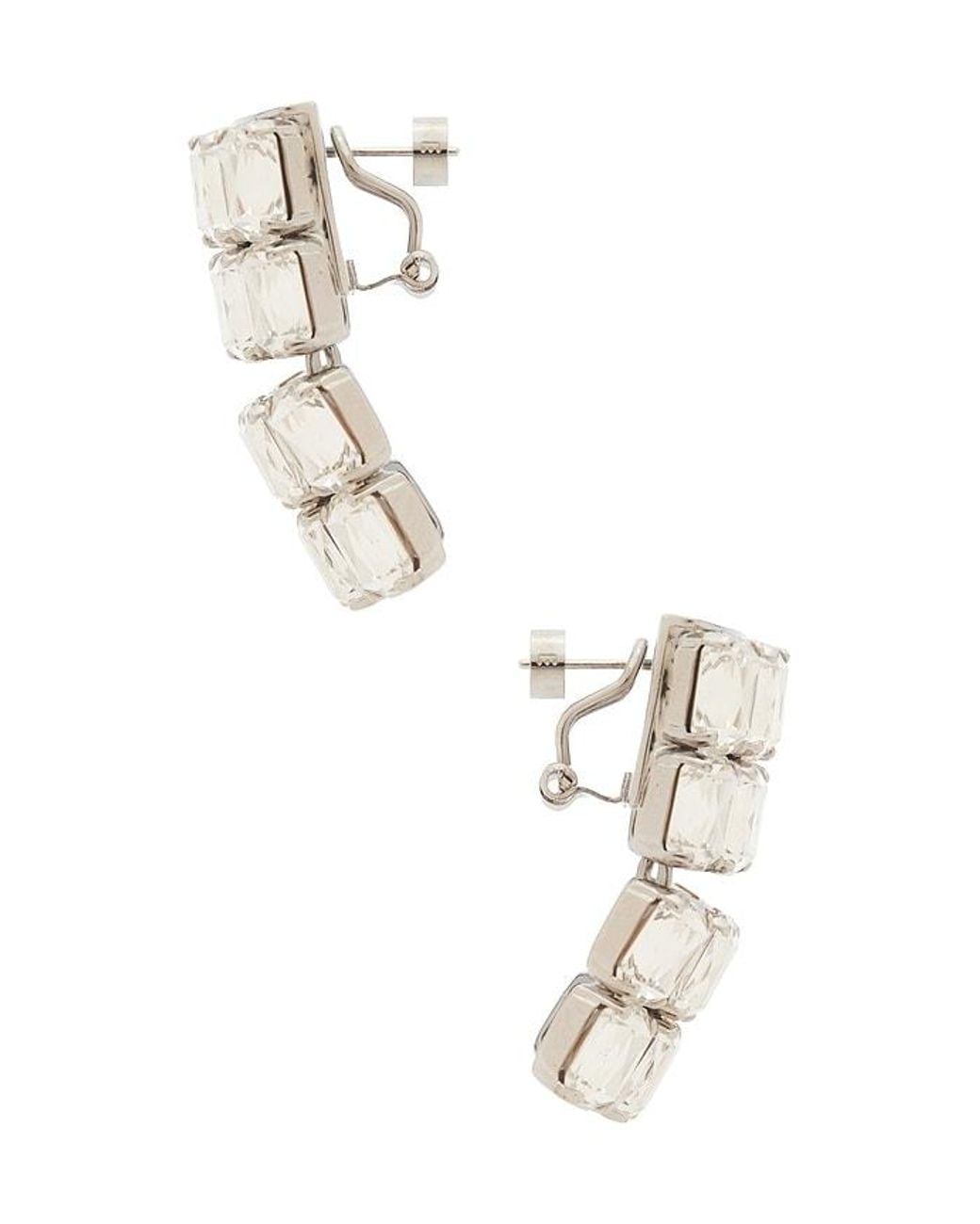 Area White Crystal Pave Earrings