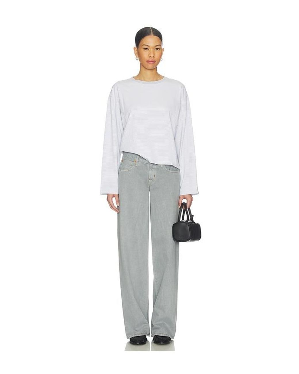 SLVRLAKE Denim Gray Lexi Low Rise Relaxed Wide Leg Jeans