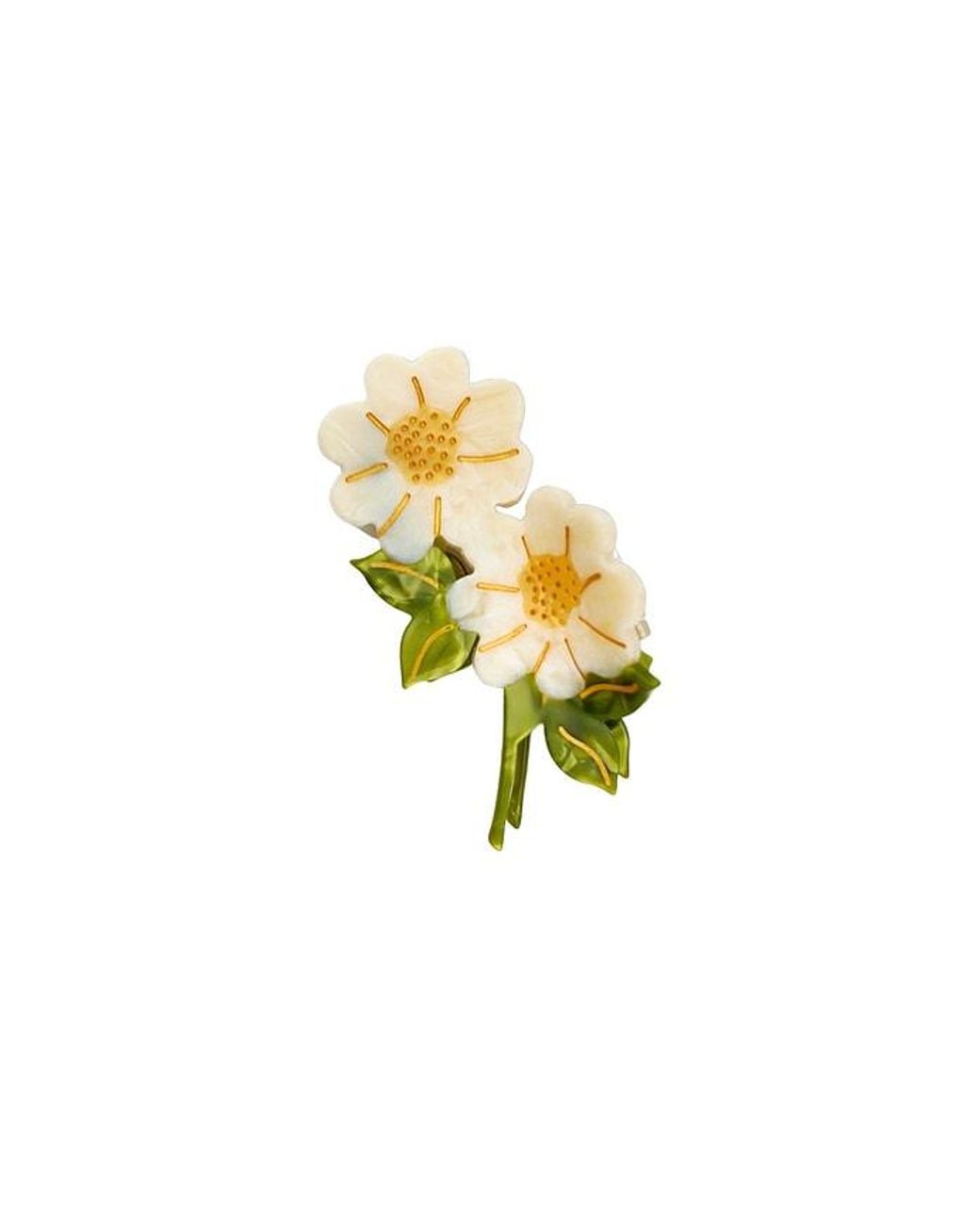 Solar Eclipse Multicolor Hand-Painted Vintage Daisy Stem Claw Hair Clip