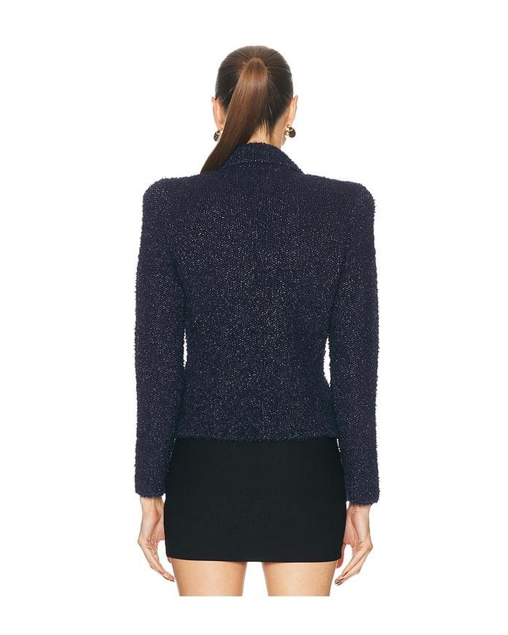 L'Agence Blue Bethany Knit Blazer