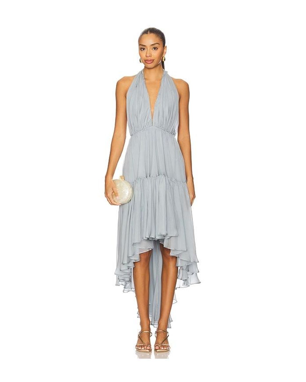 Bardot White X Revolve Leona High Low Ruffle Dress