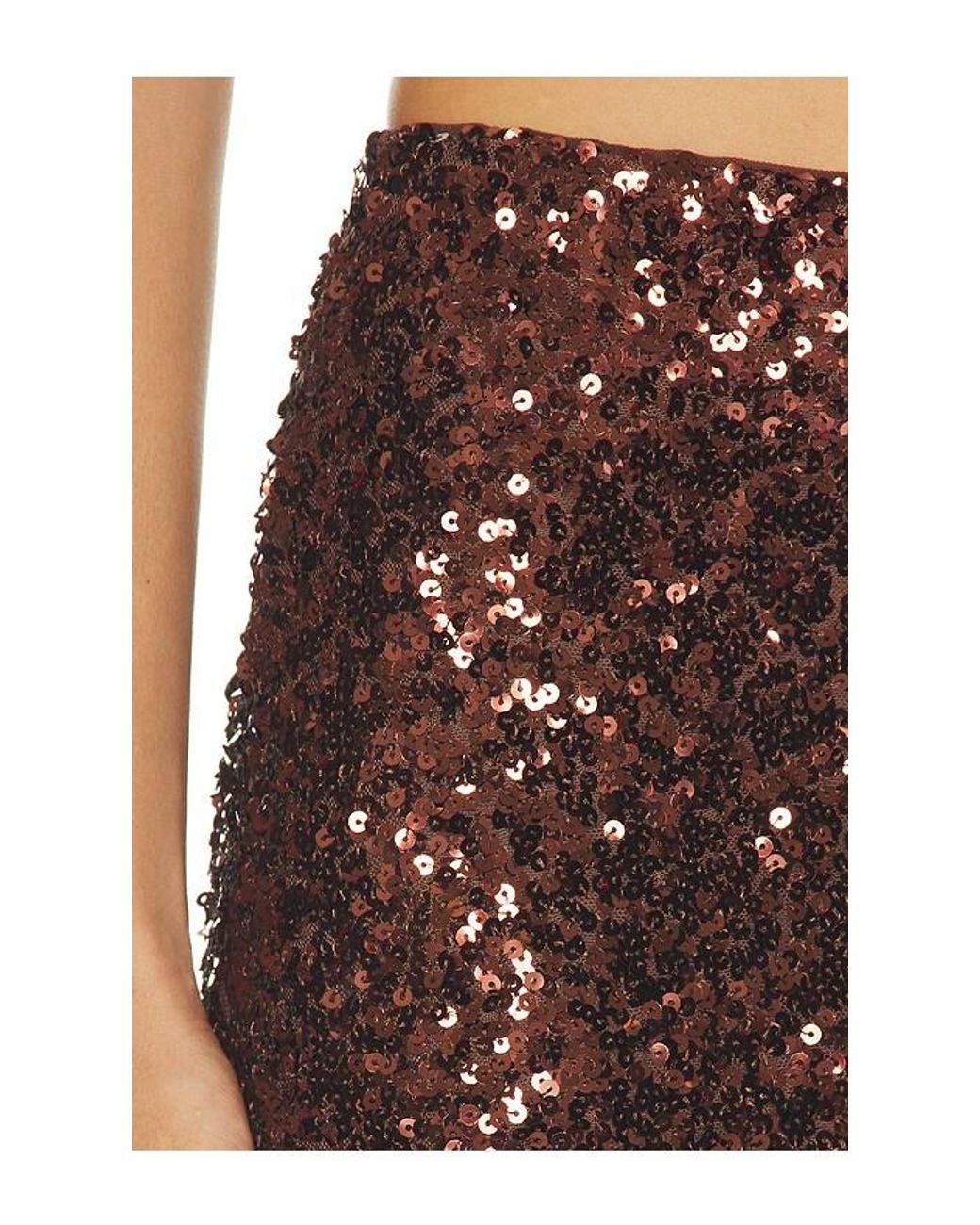 Elodie the Label Brown Reed Sequin Mini Skirt