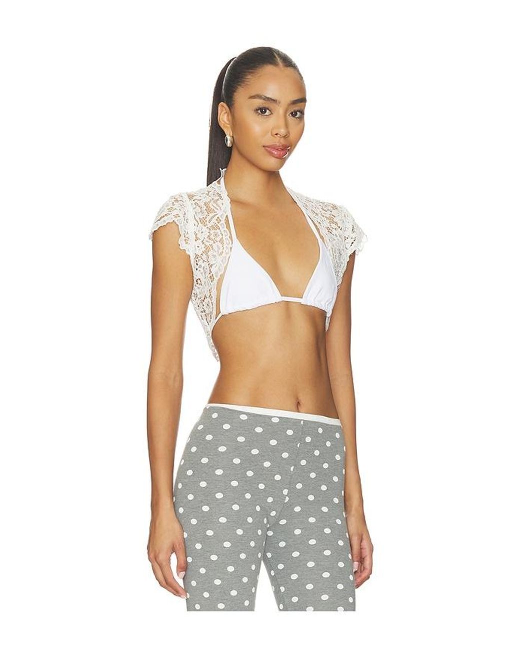 Frankie's Bikinis White X Paige Lorenze Love Story Lace Bolero