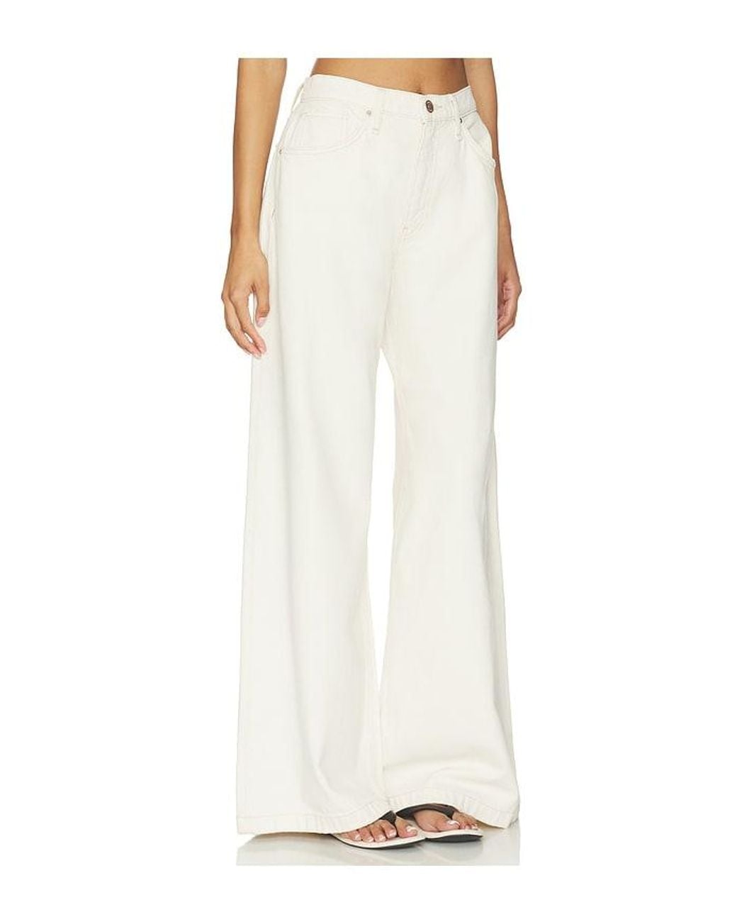 Hudson White Jodie Loose Wide Leg Jeans