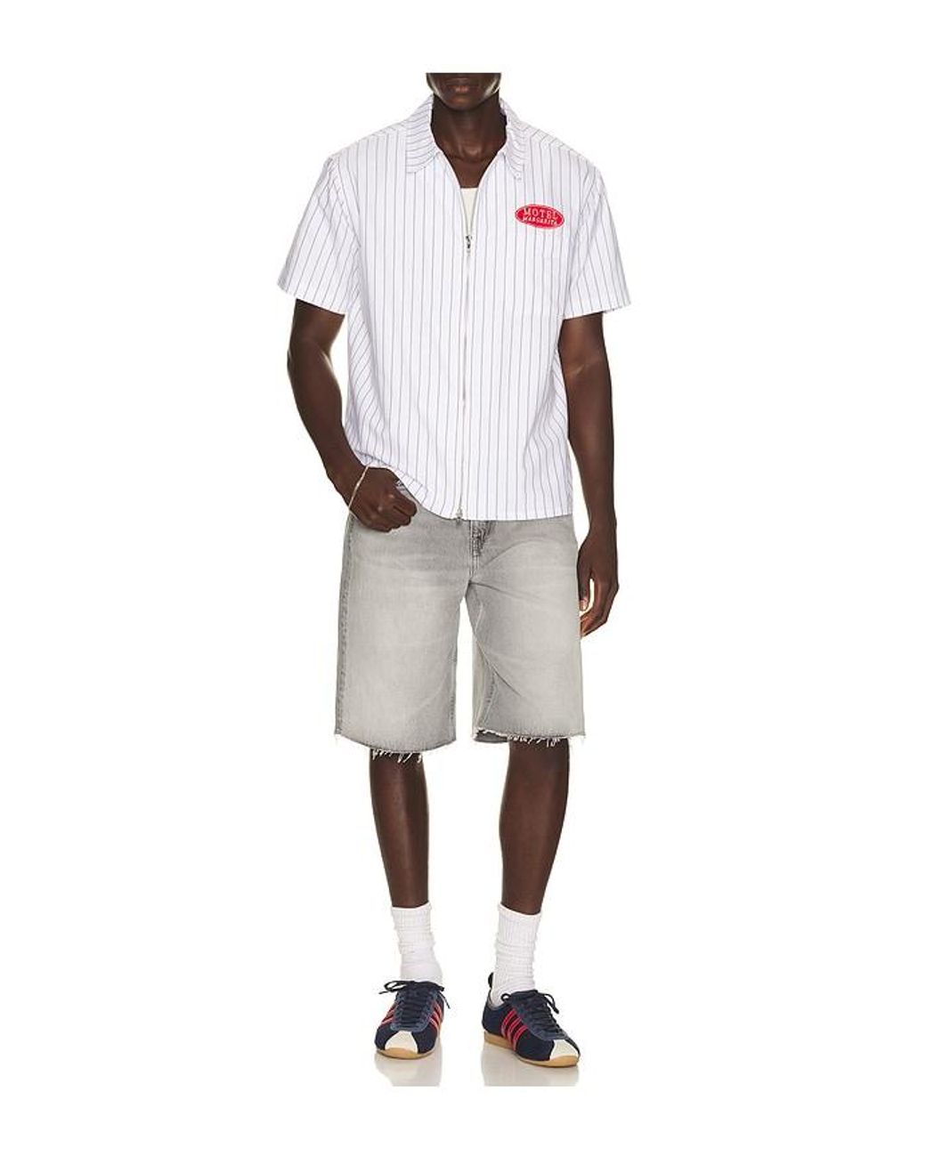 Motel Margarita White Descanso Zip Up Shirt for men