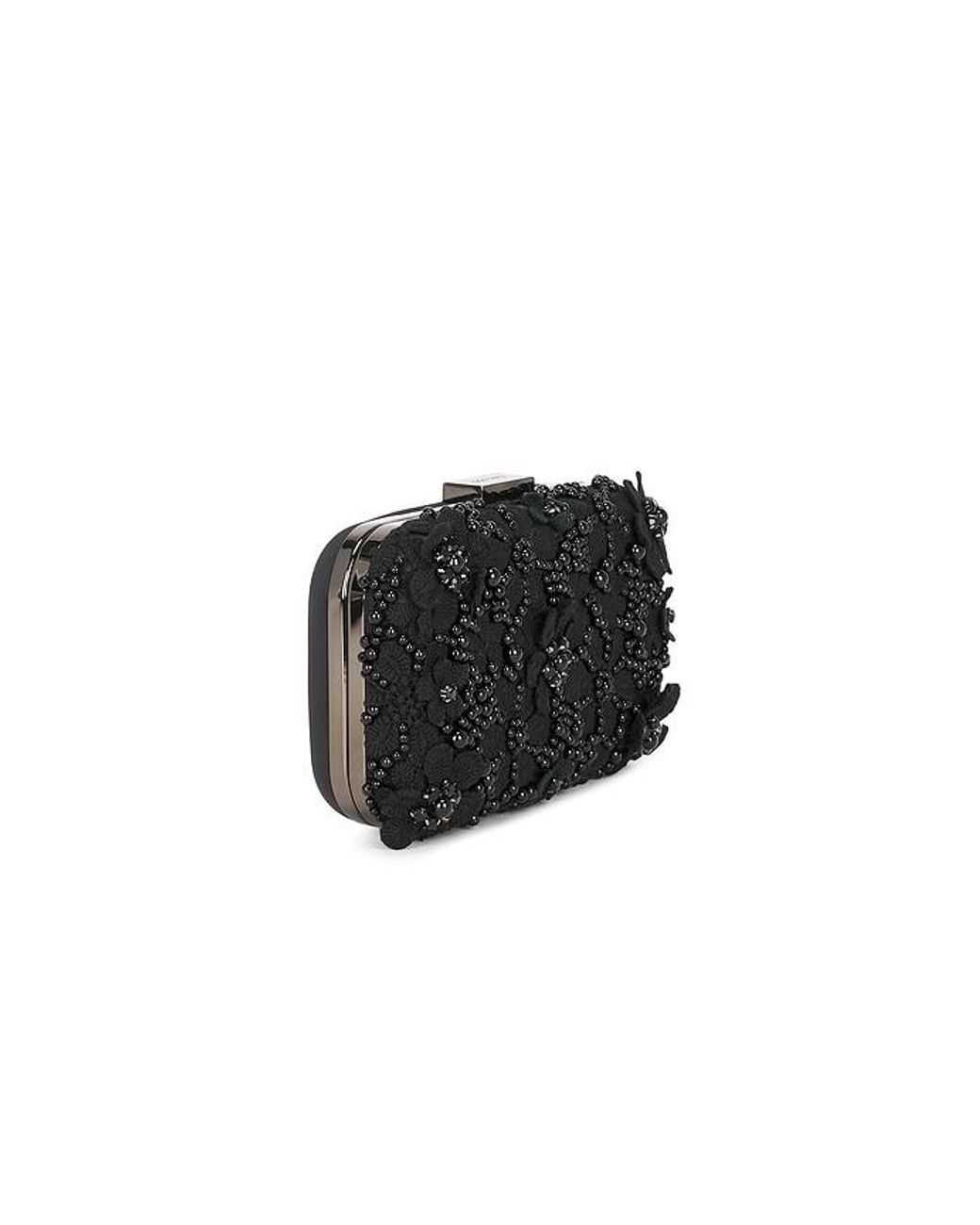 Olga Berg White Beth Encrusted Clutch