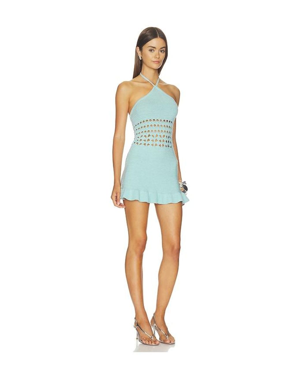 Tularosa Blue Cathie Pointelle Mini Dress