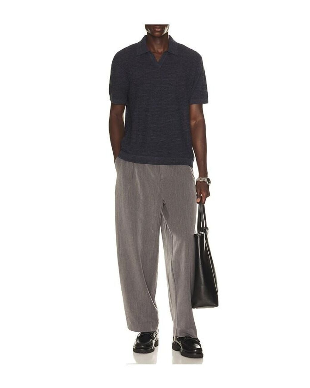 Theory Blue Brenan Pacific Linen Polo for men