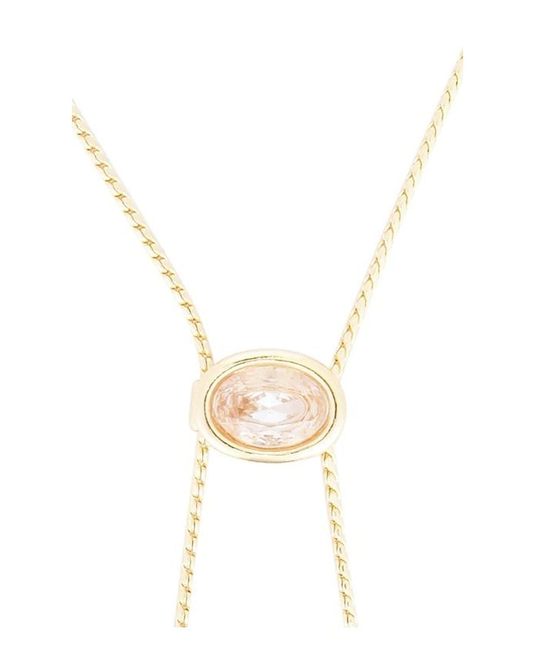 Ettika White Crystal Bezel Bolo Necklace