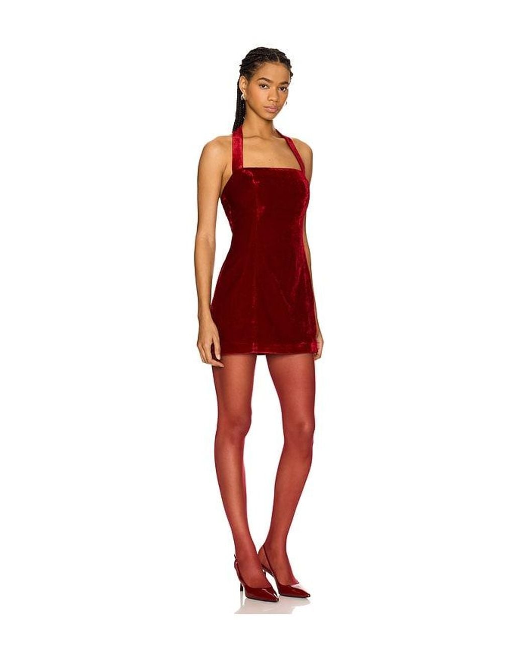 Lovers + Friends Red Vivica Velvet Mini Dress