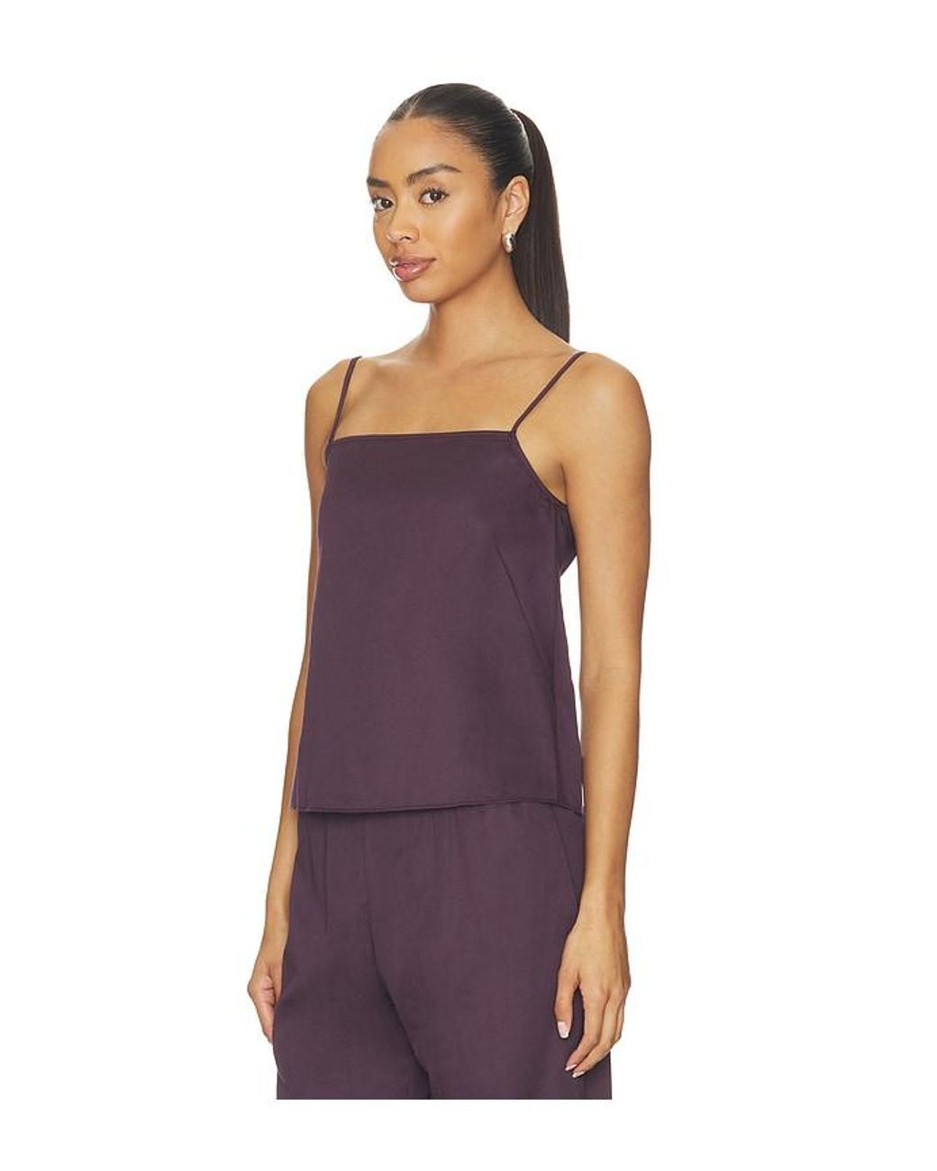 Leset Purple Yoko Tie Back Top