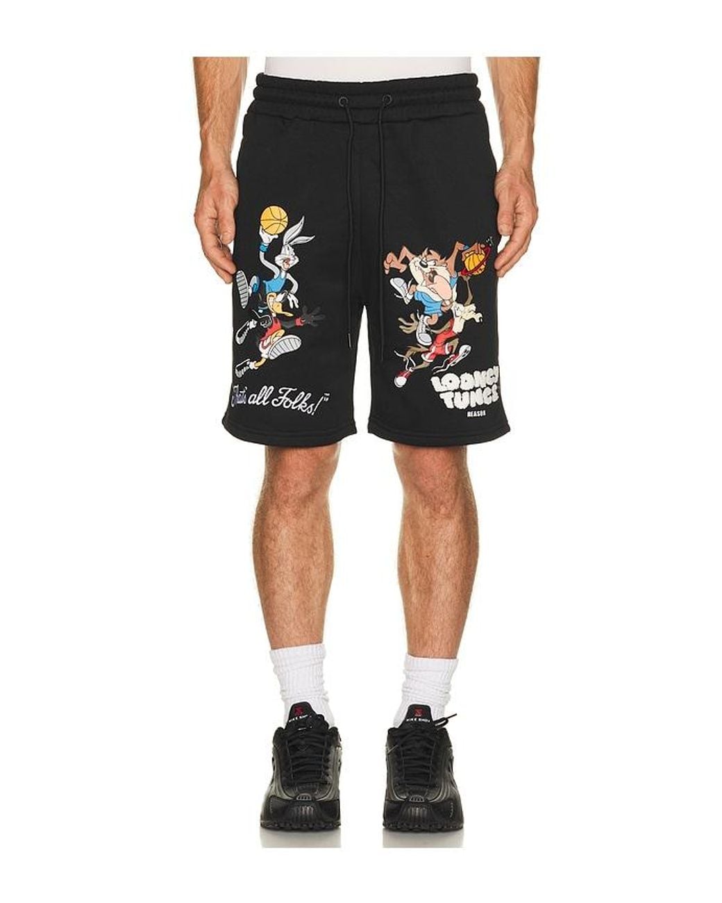 Reason Black Looney Tunes Basketball Short for men