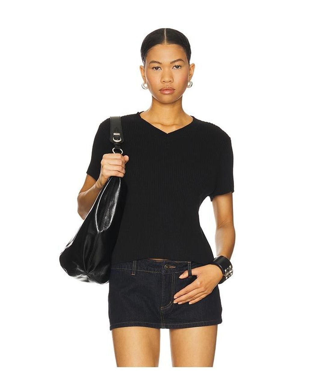 Lioness Black North Light Knit Top