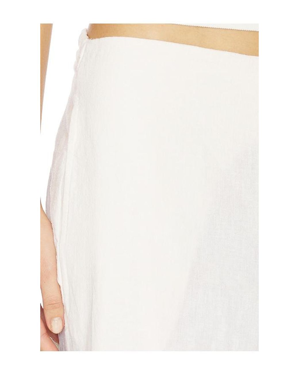 Free People White Demi Cotton Linen Pant