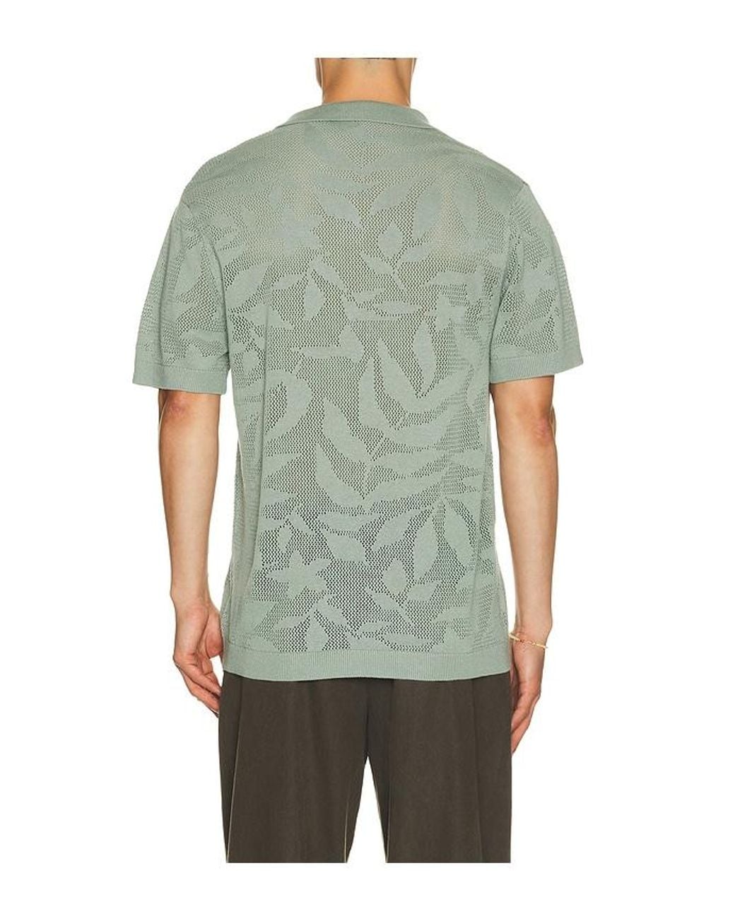 Vintage Summer Green Sweater Knit Polo for men