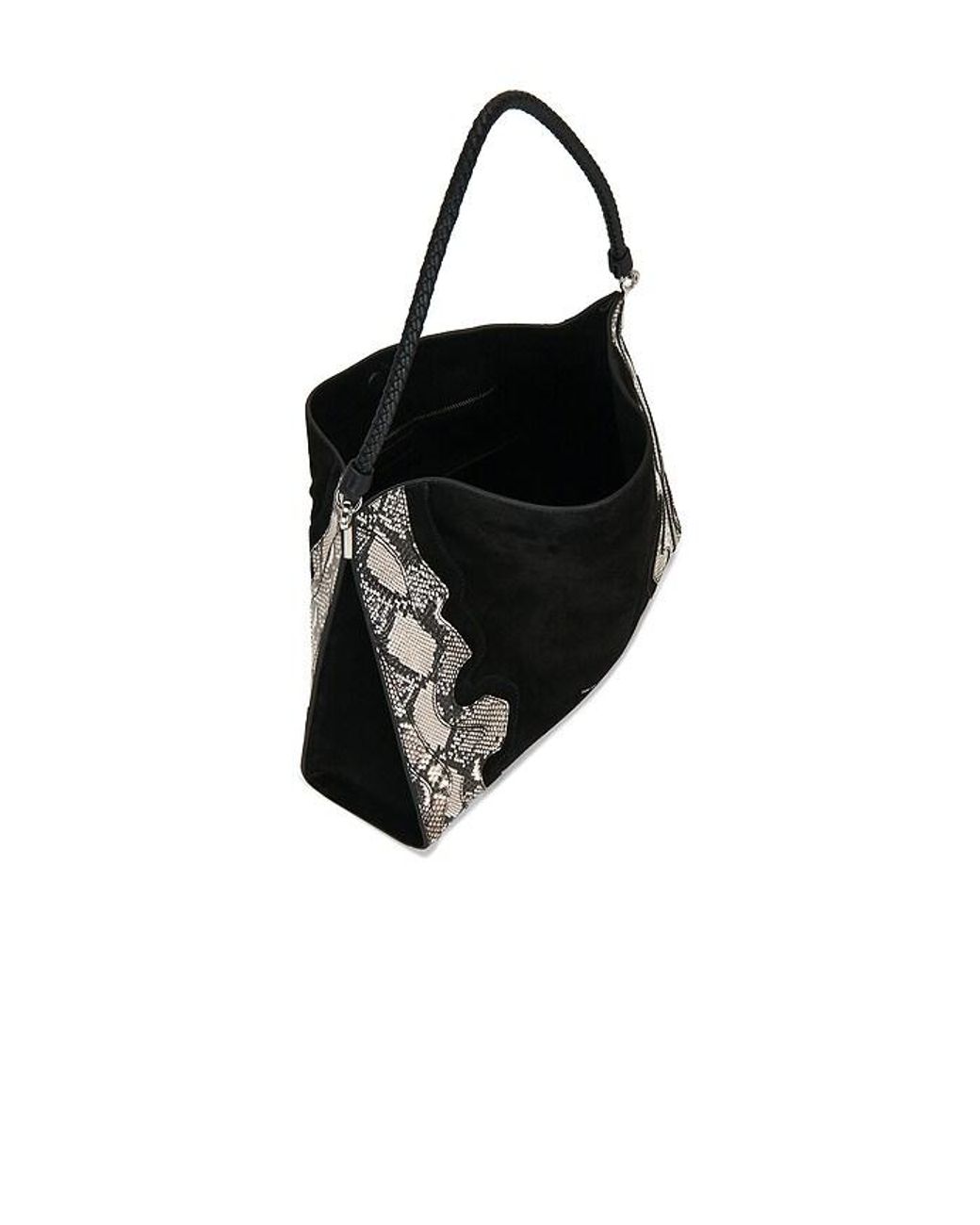 Veronica Beard Black Snake Embossed Vida Hobo Bag