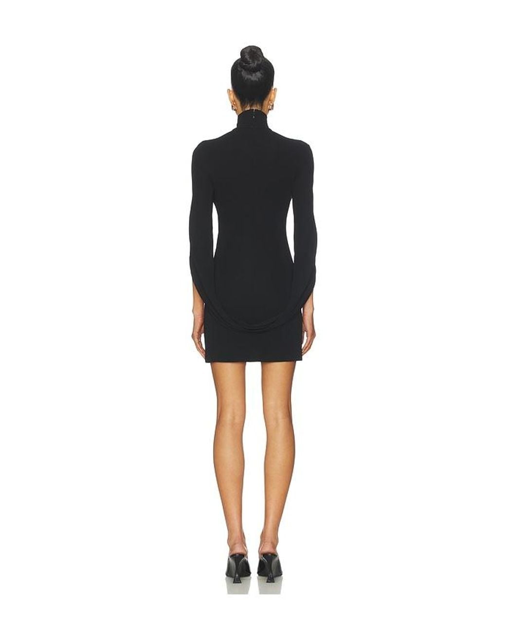 Alexander Wang Black Drape Back Sleeves Mini Dress