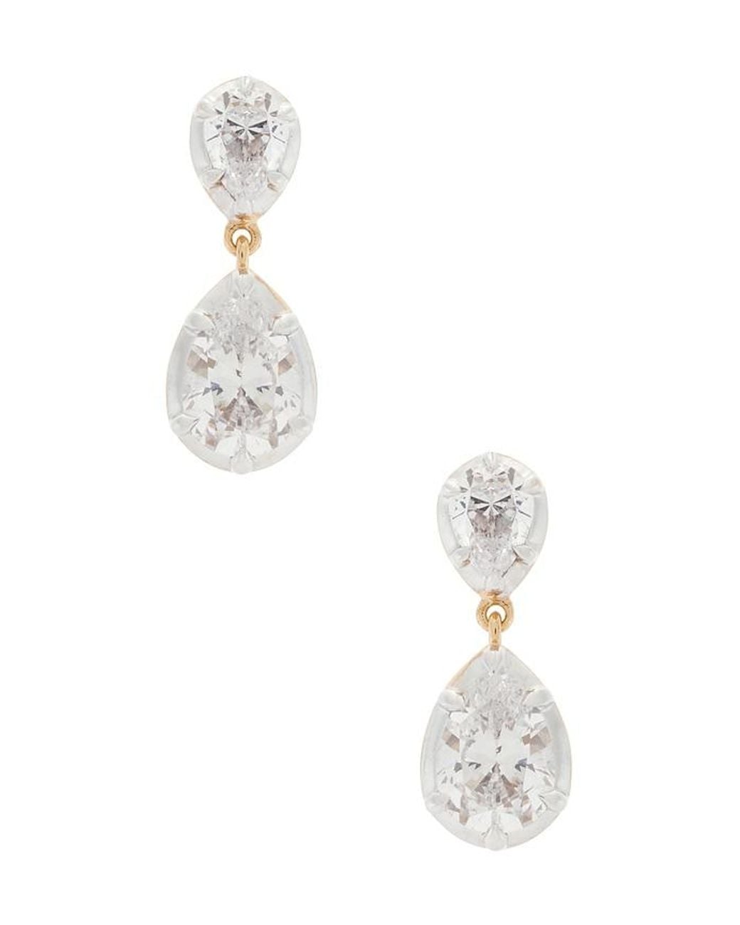 Shashi White Pear Georgian Cut Earrings
