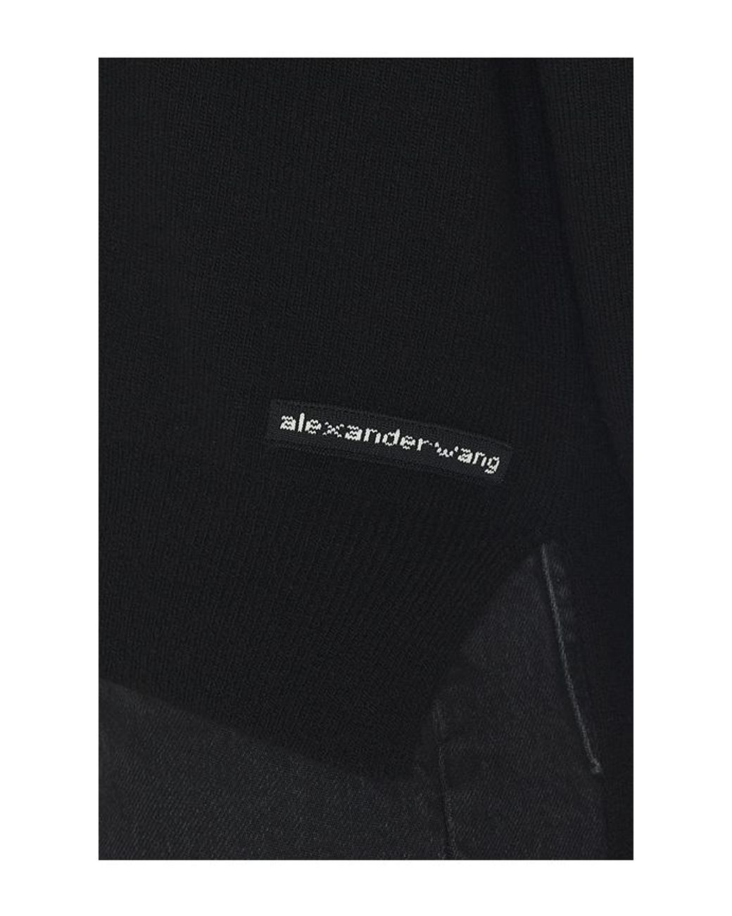 Alexander Wang Black Long Sleeve Turtleneck With High Low Hem