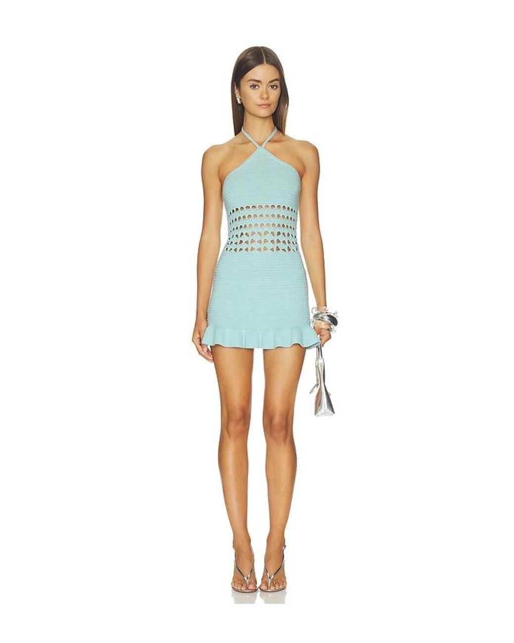 Tularosa Blue Cathie Pointelle Mini Dress