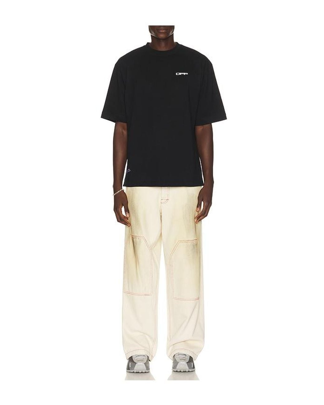 Off-White c/o Virgil Abloh Black Archigeography Arrow Skate Short Sleeve Tee for men