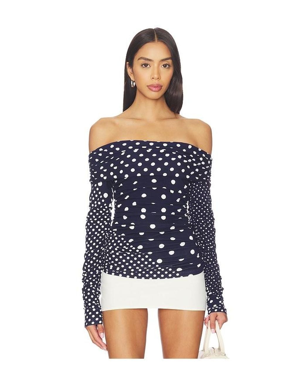 SWF Blue Off Shoulder Wrap Top