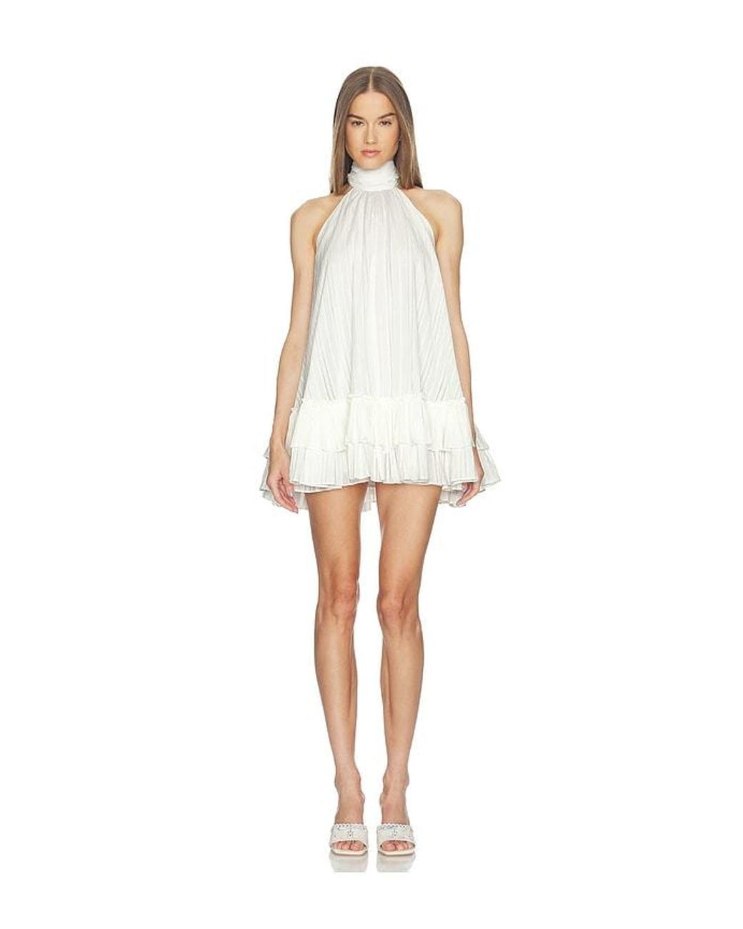 LOBA White Izzie Babydoll Mini Dress