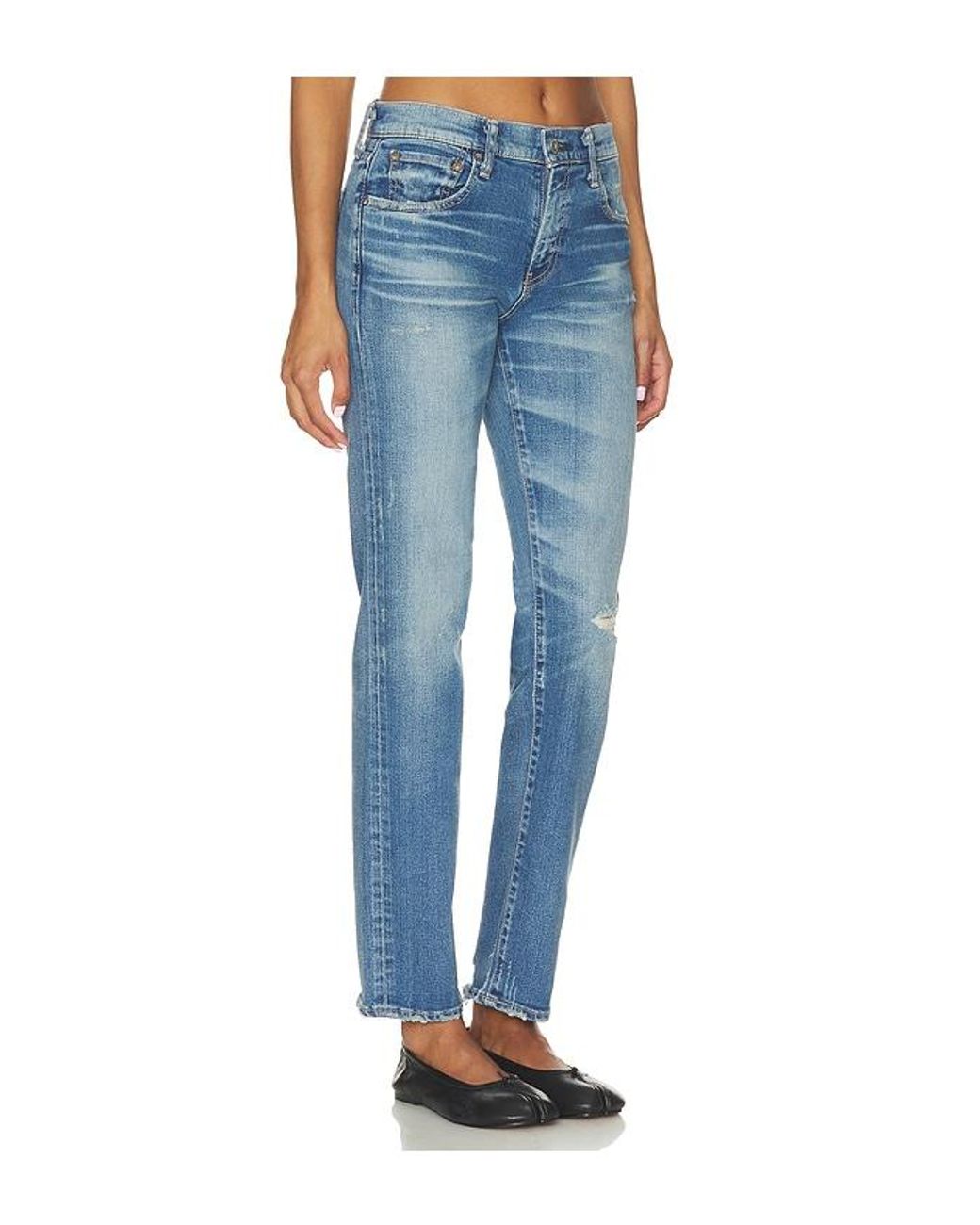 Moussy Blue Velma Slim Straight Leg Jeans
