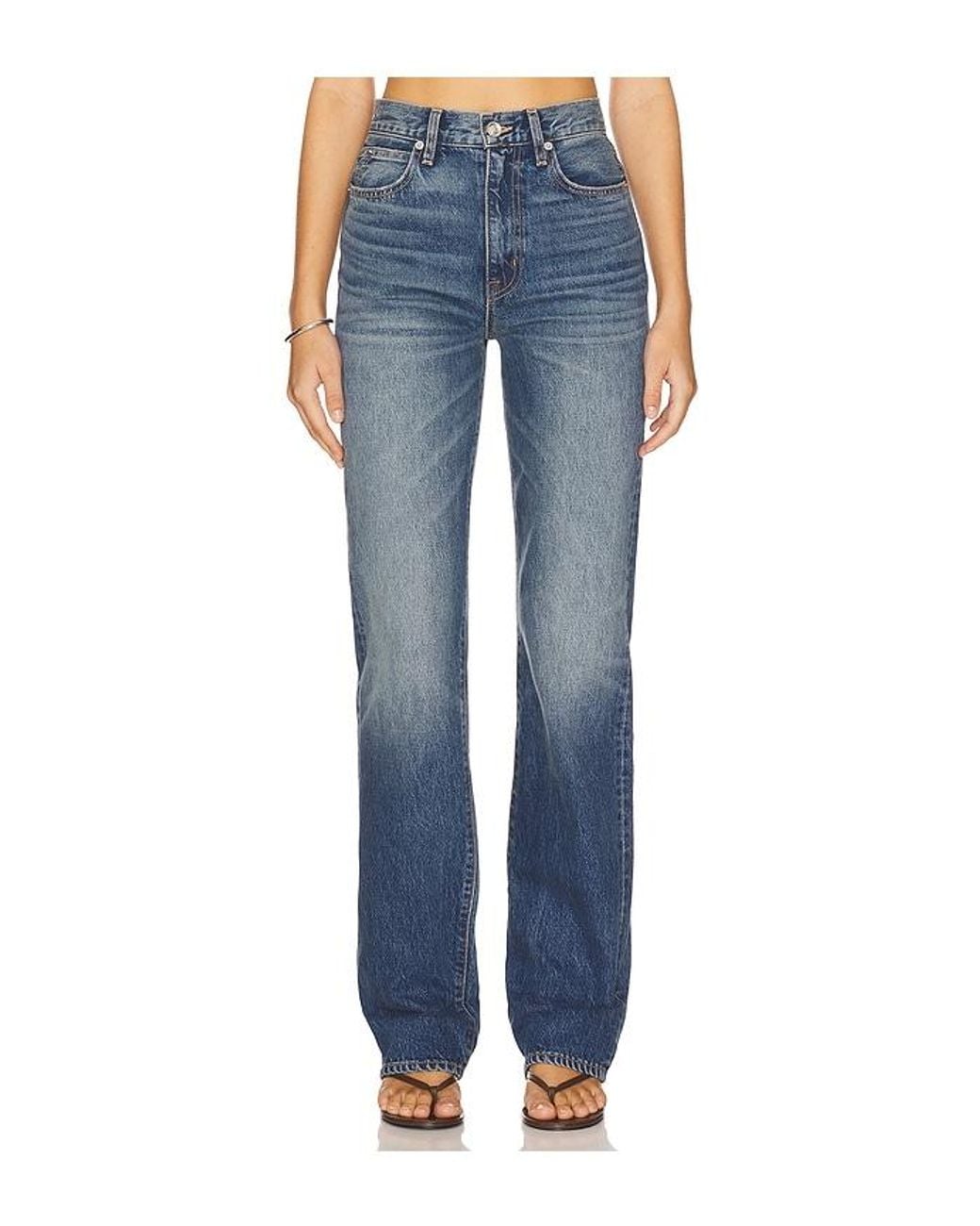 SLVRLAKE Denim Blue London Turn Up Straight Jeans