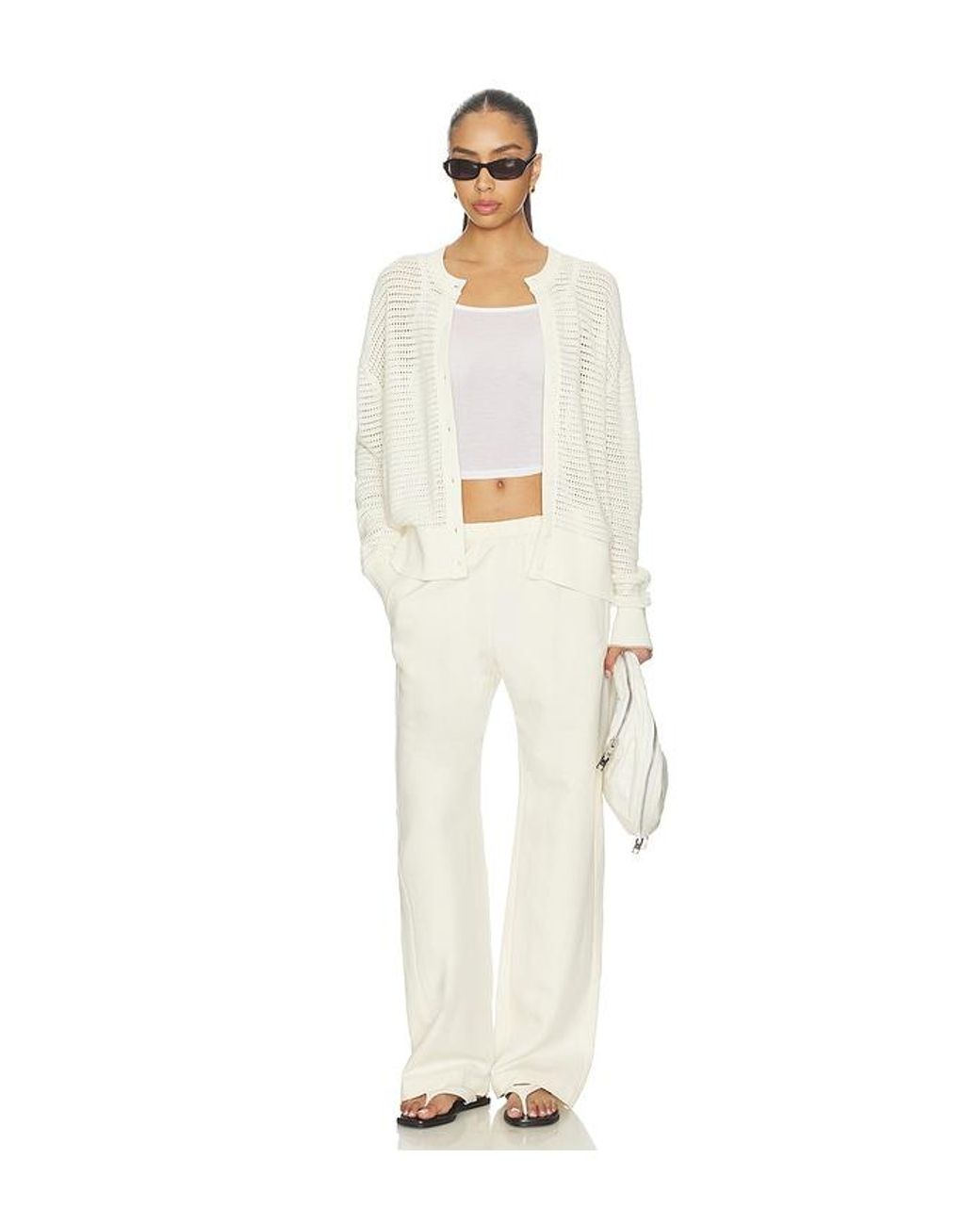 Varley White Pembroke Knit Cardigan