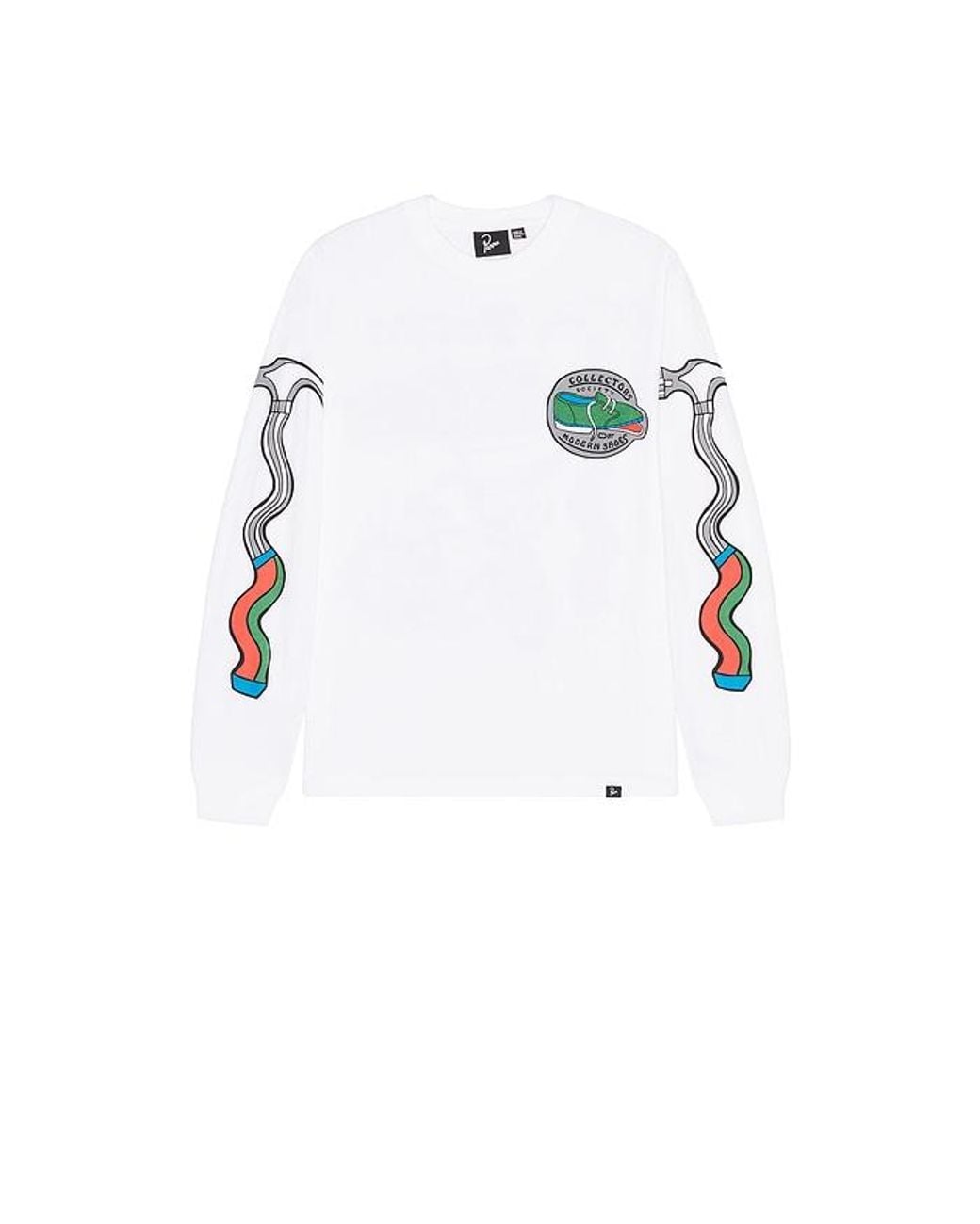 by Parra White Bike Hammer Long Sleeve T-Shirt for men