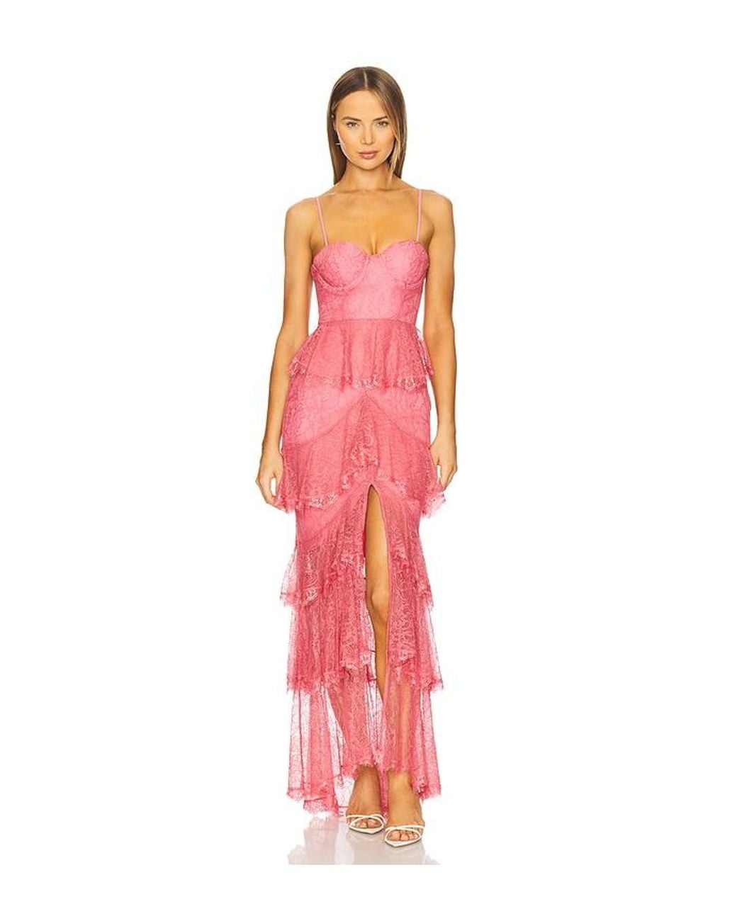 MAJORELLE Red Zelda Fitz Gown