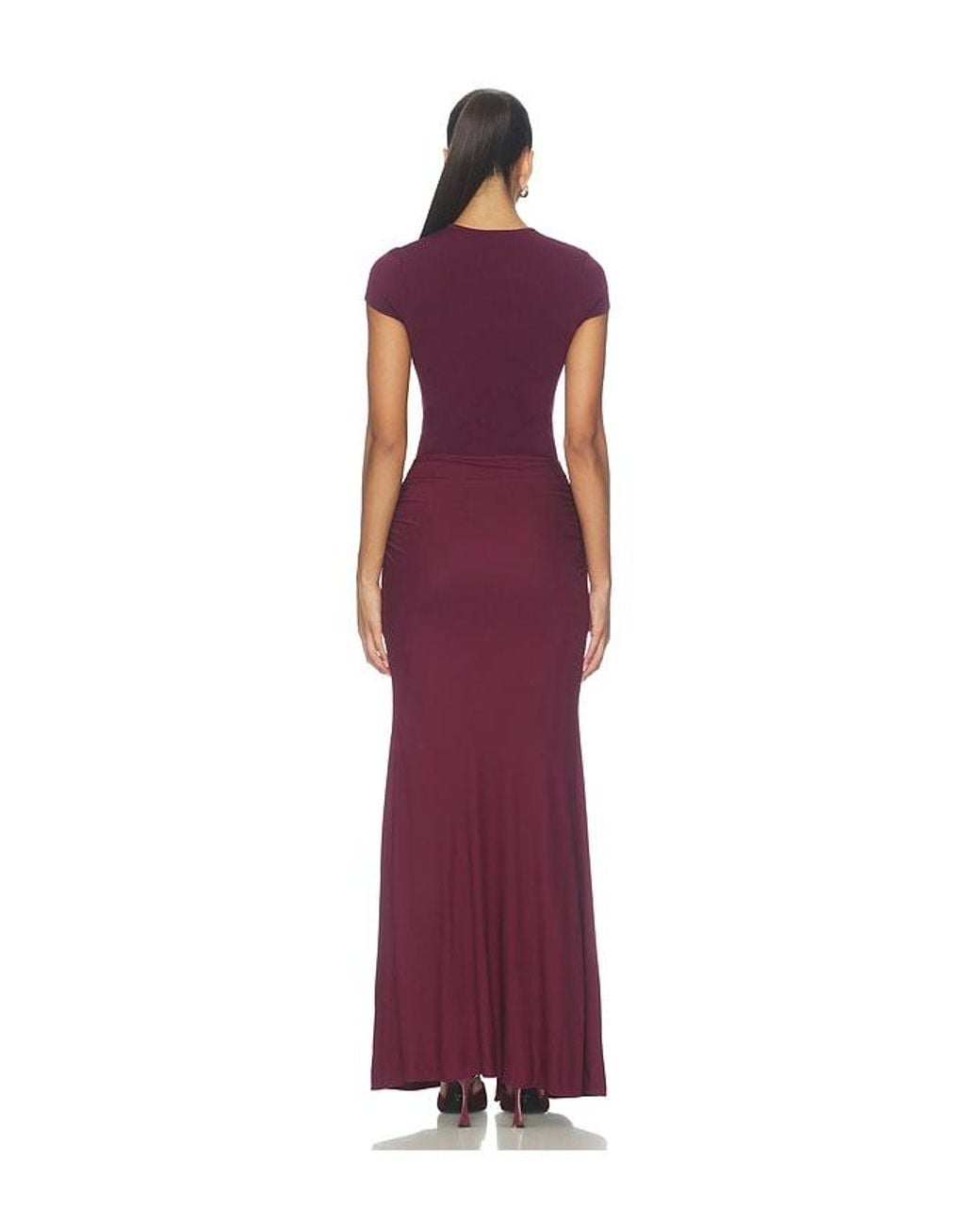 Jonathan Simkhai Purple Matilde Short Sleeve Gown
