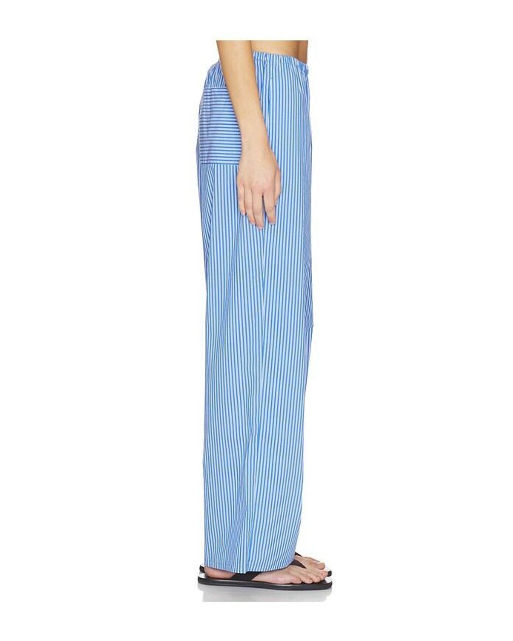GOOD AMERICAN Blue Poplin Pull On Pants