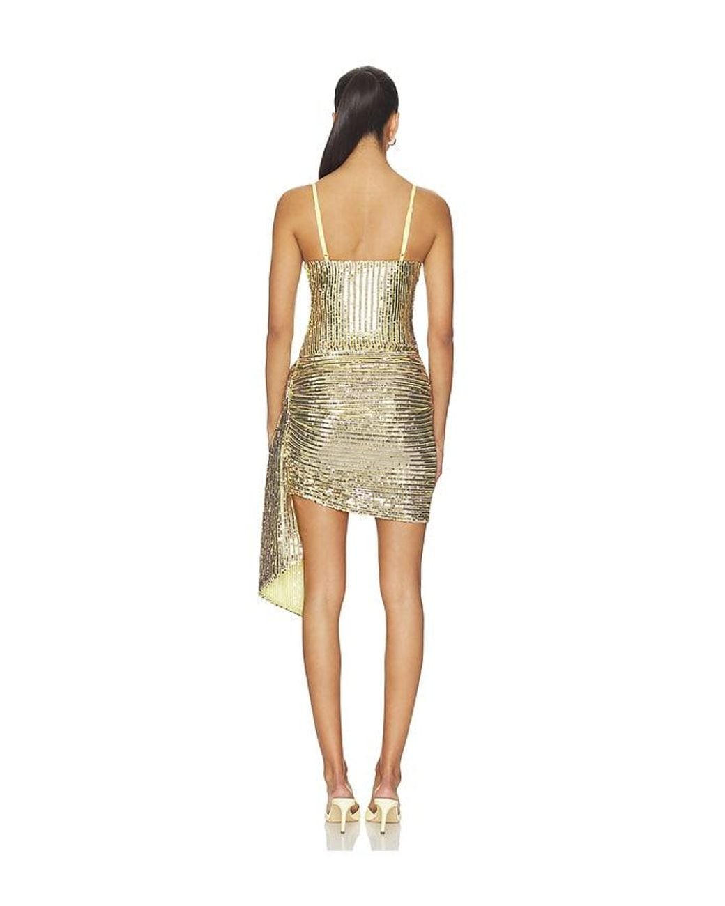 Area Natural Wrapped Sequin Mini Dress