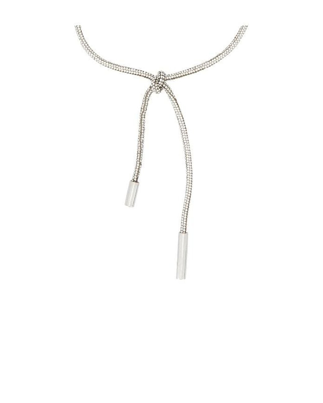 Area Metallic Crystal Knot Necklace