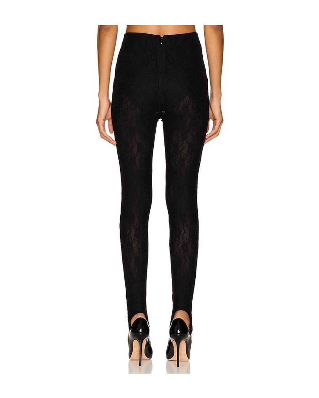 Lovers + Friends Black Gwen Lace Stirrup Pant