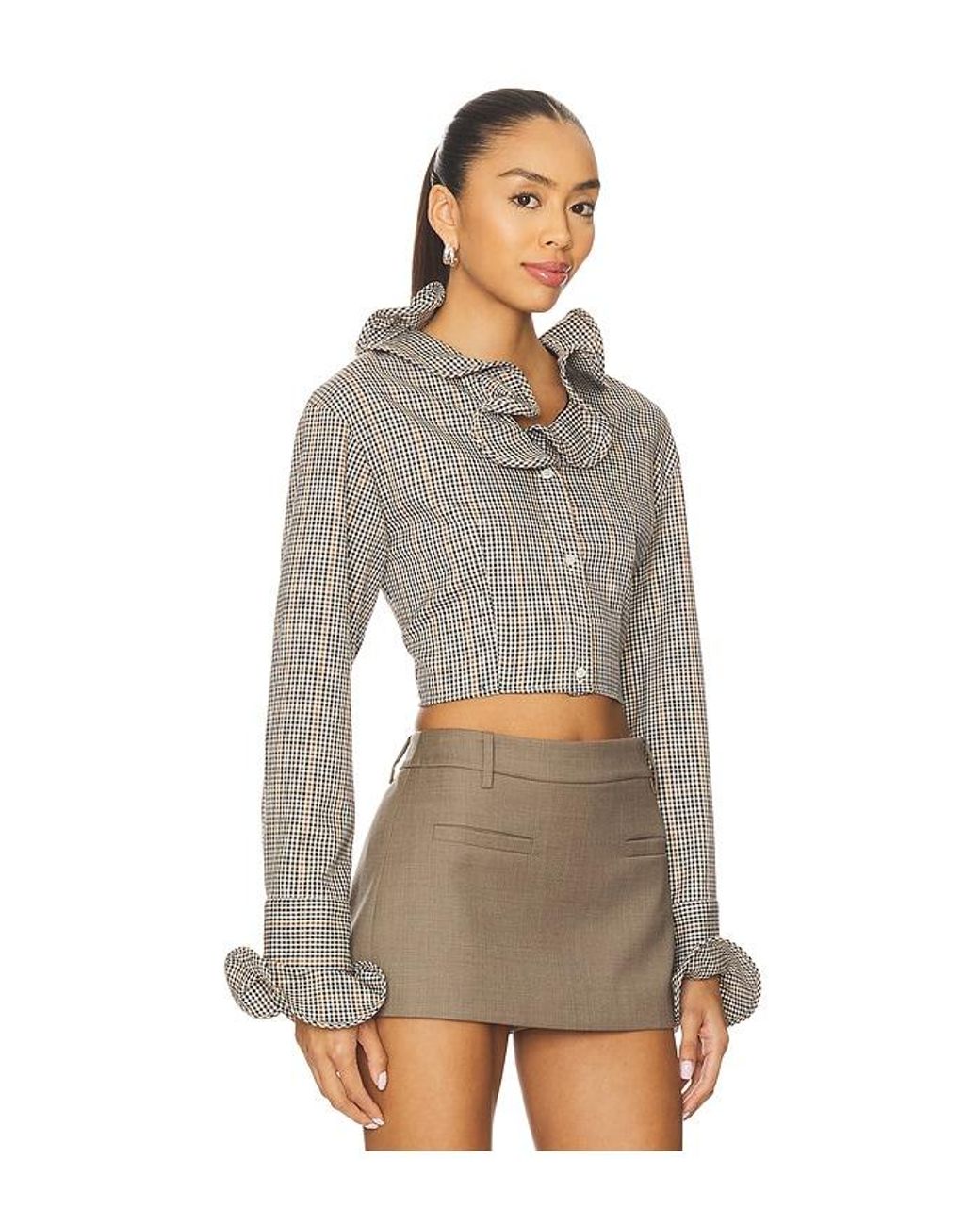 MSGM Brown Viscose Blend Shirt