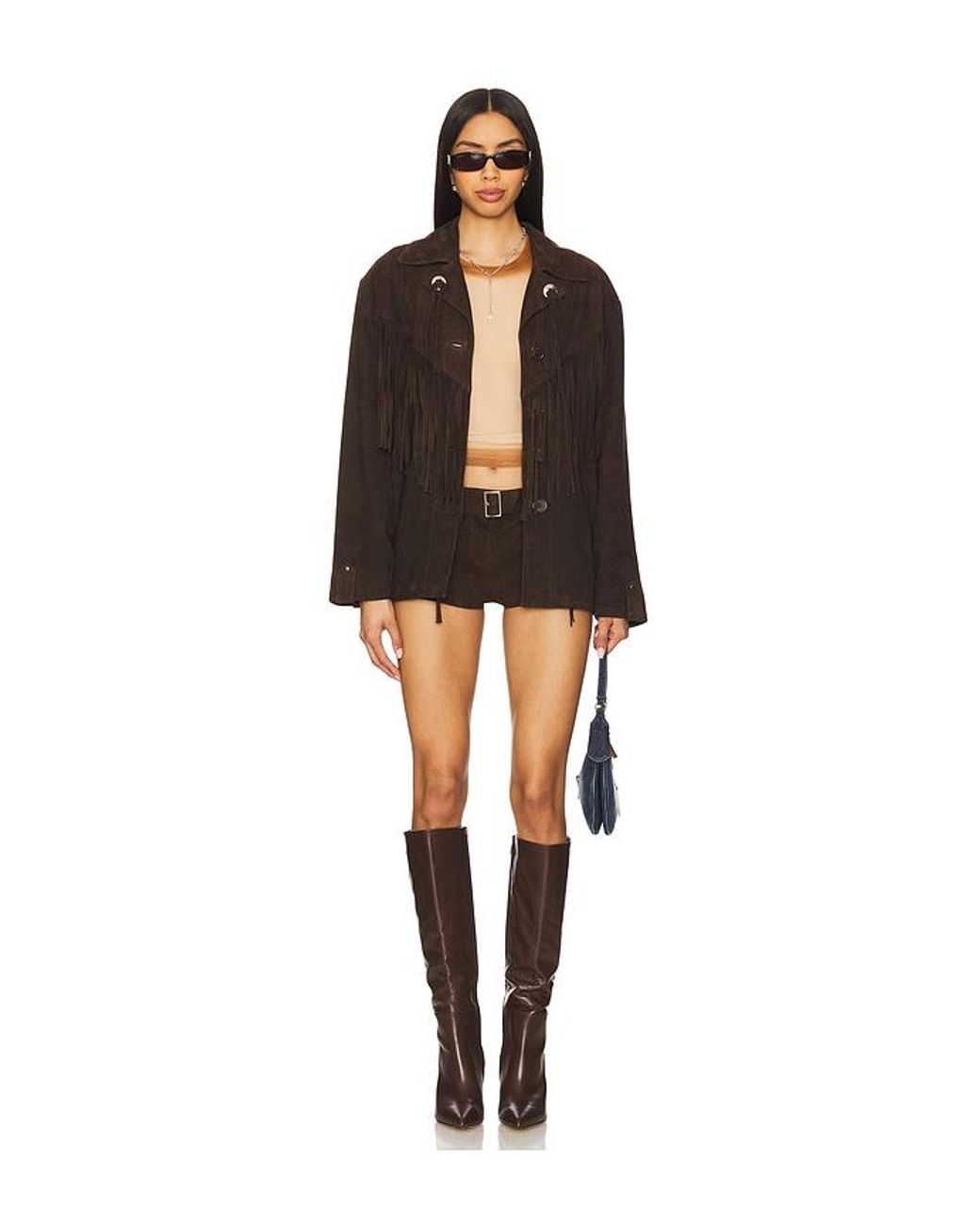 Lamarque Black X Revolve Winona Suede Short