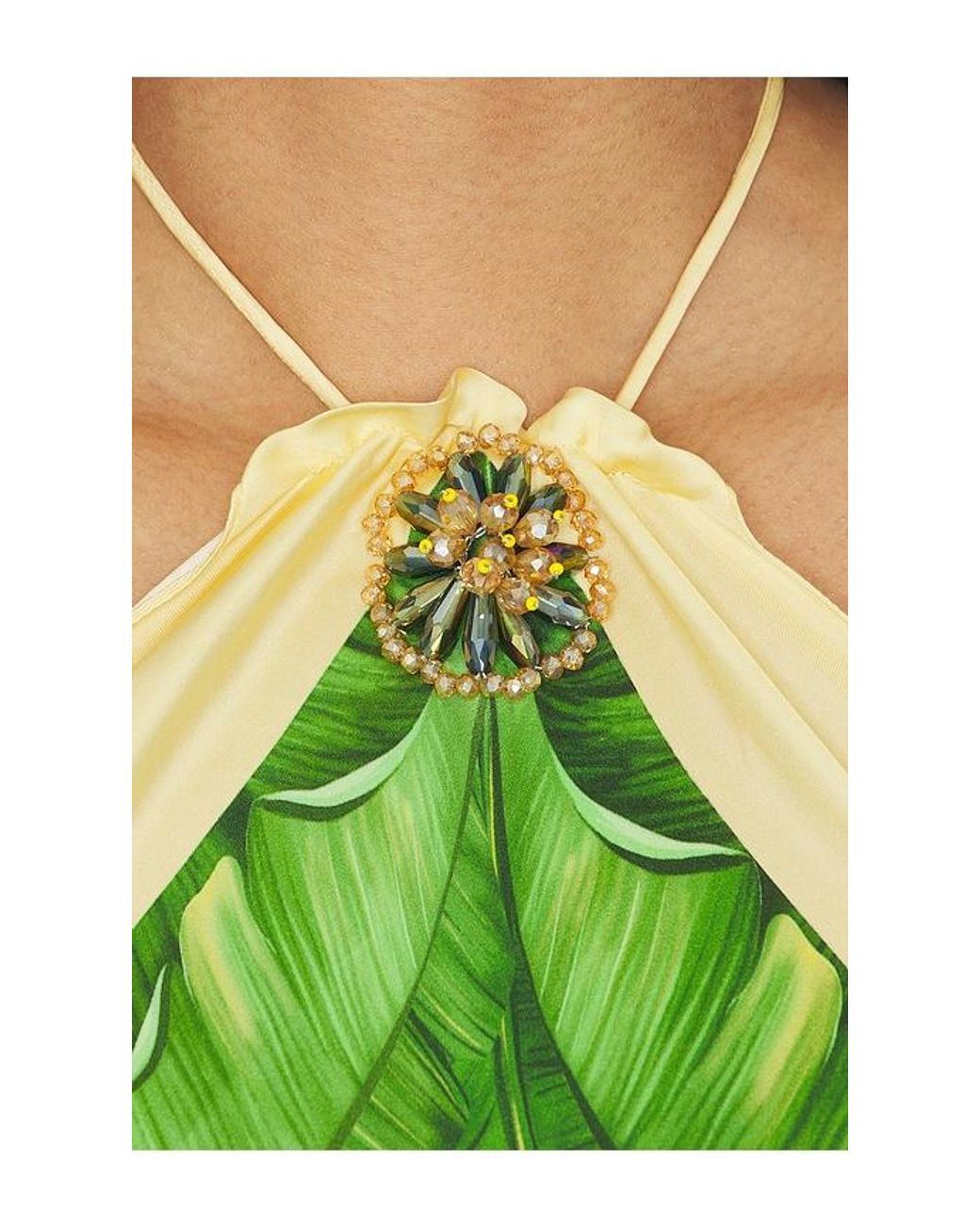 VERANDAH Green Crystal Scarf Blouse