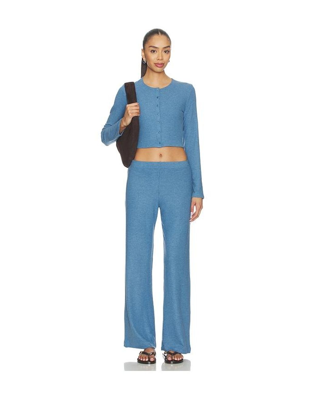 Leset Blue Lauren Wide Leg Pant