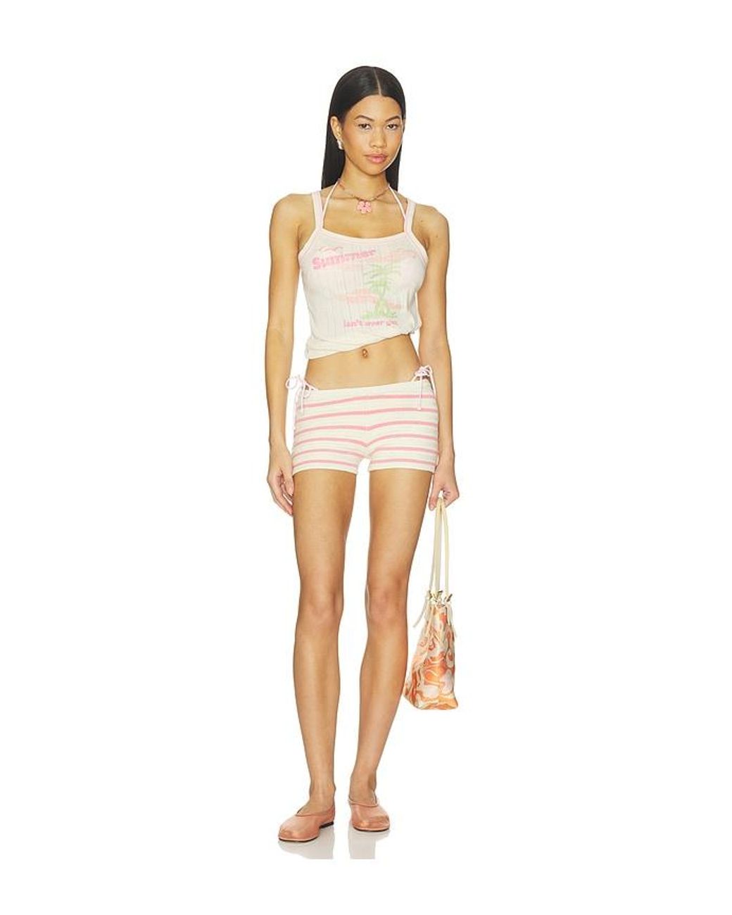 Frankie's Bikinis Natural Travel Pointelle Tank