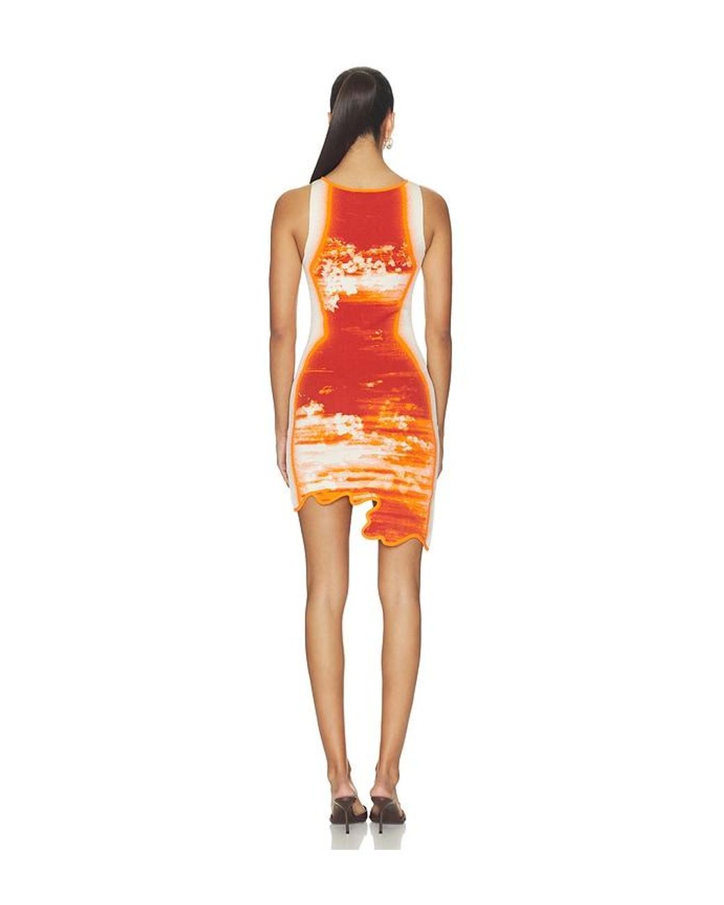 Ph5 Orange Hazel Mini Wavy Dress