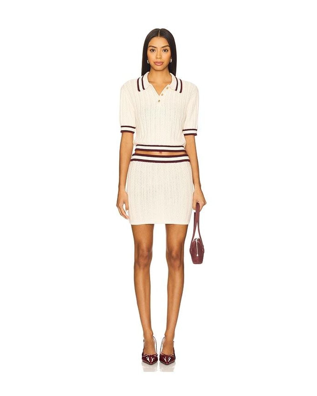 Lovers + Friends Natural Remy Pointelle Polo Top