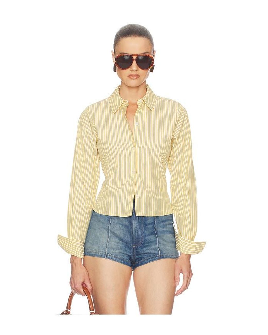 Helsa Blue Stripe Poplin Fitted Shirt