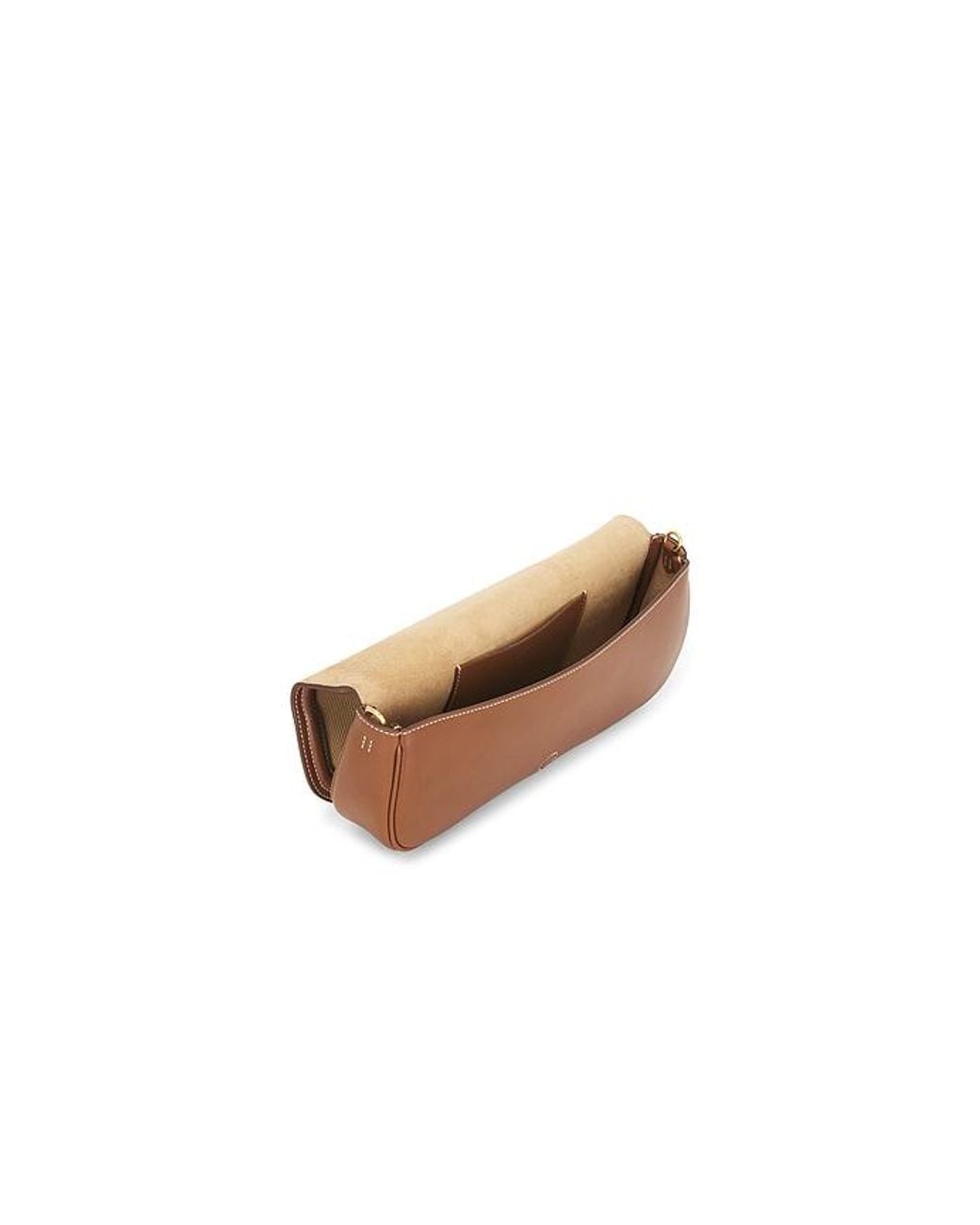 Polo Ralph Lauren White Twill Suede Leather Clutch